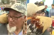 Hombre llev a su gallo a la apertura del puente turstico 'La Paz': "No solo mascota es el perro"