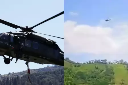Helicptero de la polica de Colombia derribado.