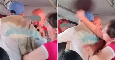 Mujeres pelean por un asiento
