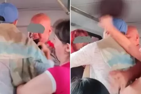 Mujeres pelean por un asiento