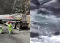 Ro Rmac: Camin se vuelca en la Carretera Central y provoca alarmante derrame de petrleo