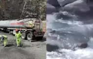 Ro Rmac: Camin se vuelca en la Carretera Central y provoca alarmante derrame de petrleo