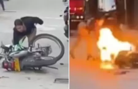 Mujer incendia moto de su ex tras discusin
