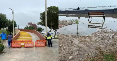 Cierran malecón de La Punta tras oleaje anómalo.