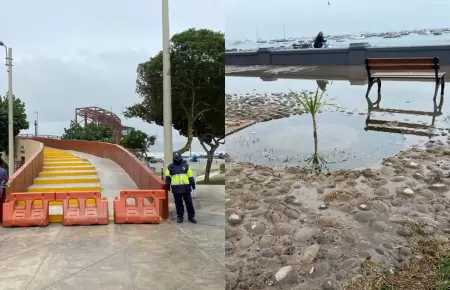 Cierran malecn de La Punta tras oleaje anmalo.