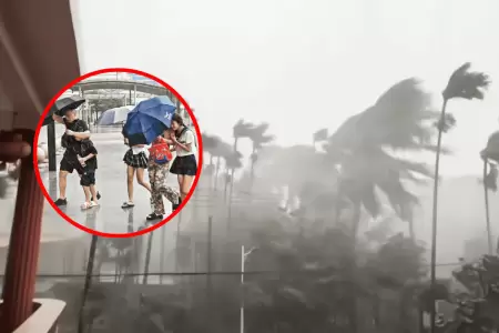 Tifn Kajiki pone en alerta a China: Deja ms de 100 mil afectados en la isla de