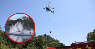 Helicptero se estrell en lago de Francia.
