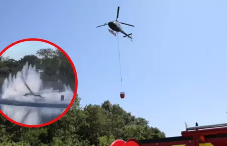 Helicptero se estrell en lago de Francia.