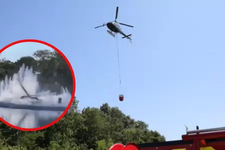 Helicptero se estrell en lago de Francia.