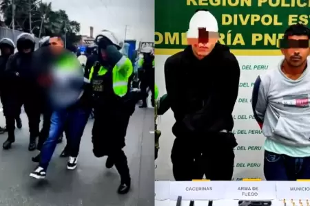 Presuntos sicarios detenidos en Surco.