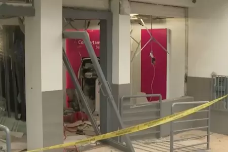 Detonan con explosivo un cajero automtico en Ate.