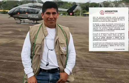 Mininter atiende caso del periodista Manuel Calloquispe.