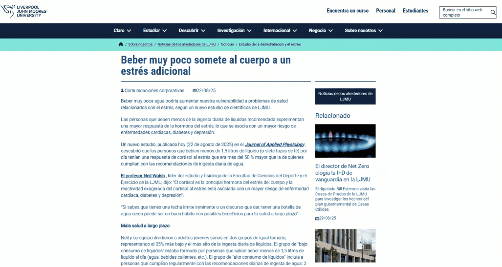 El estudio fue publicado en Journal of Applied Physiology.