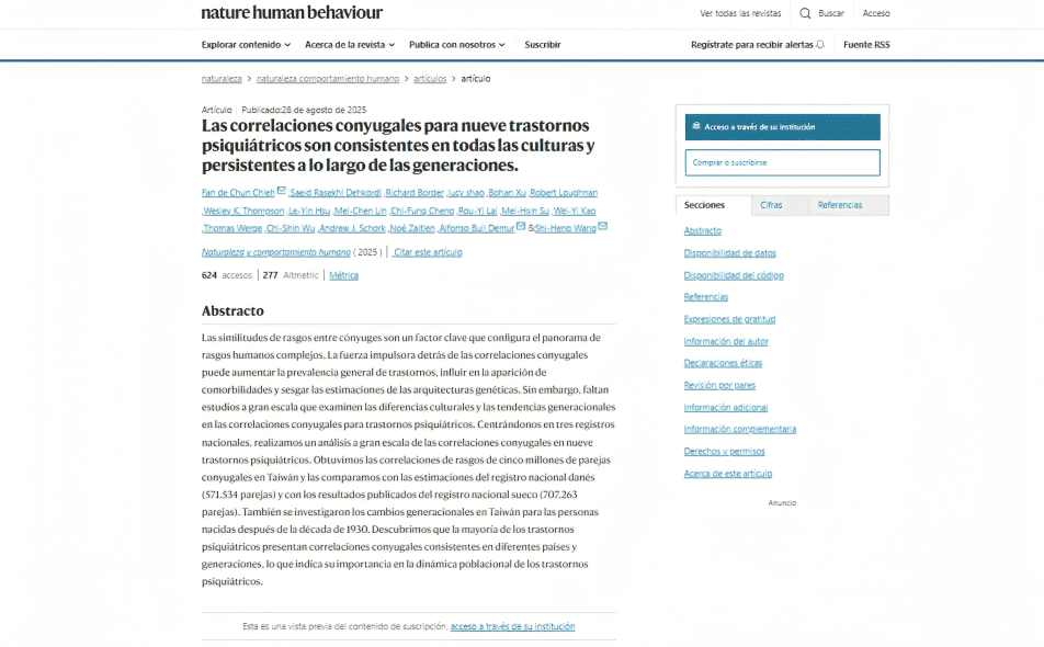 La investigacin fue publicada en la revista Nature Human Behaviour