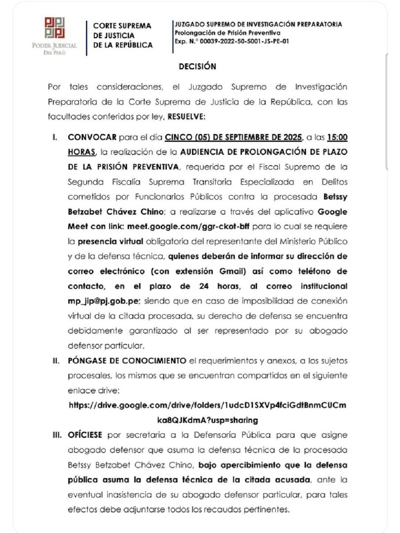 Resolucin del Poder Judicial (PJ).