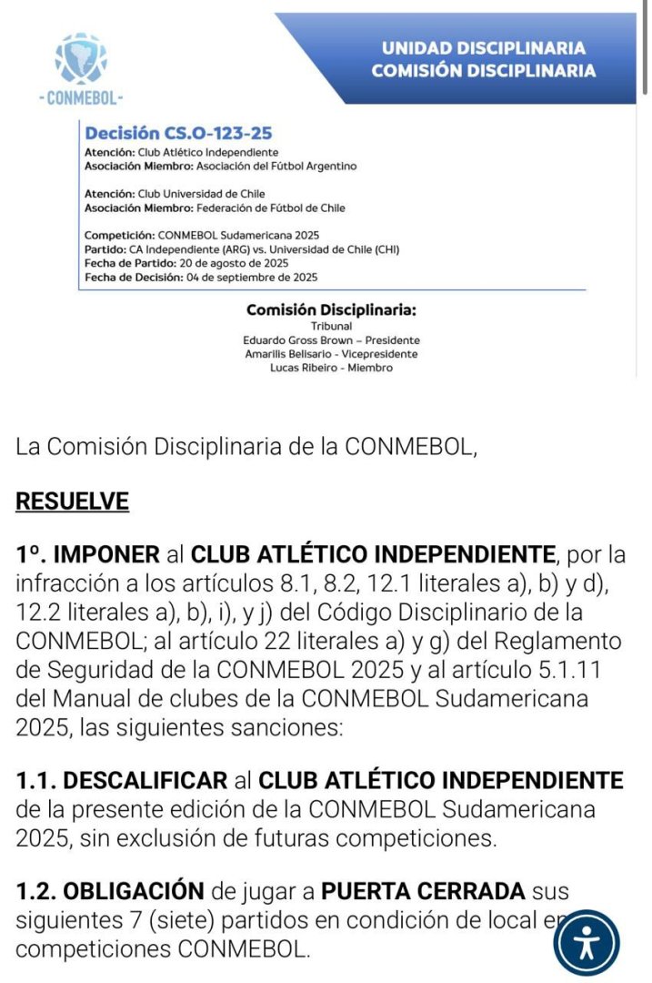 Fallo de Conmebol