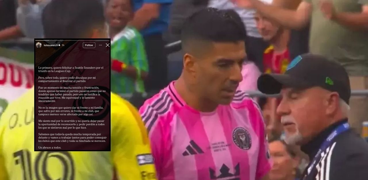 ¡Se disculpa! Luis Suárez pide perdón al integrante del comando técnico del Seattle Sounders por escupitajo en la cara