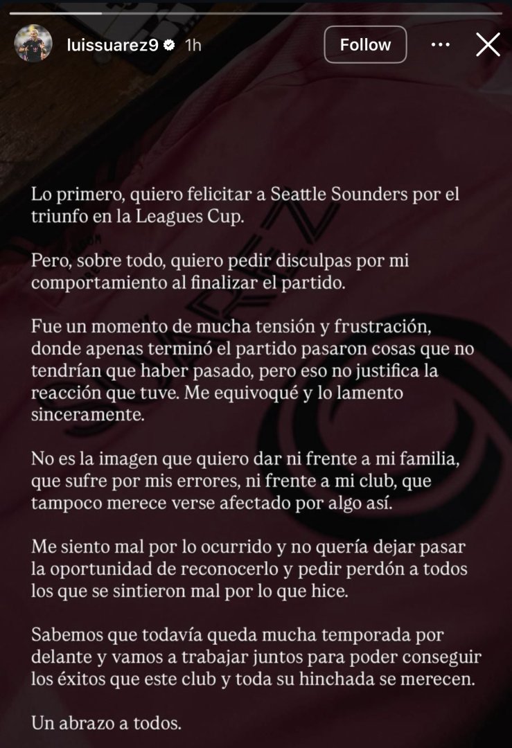 Comunicado de Luis Surez.