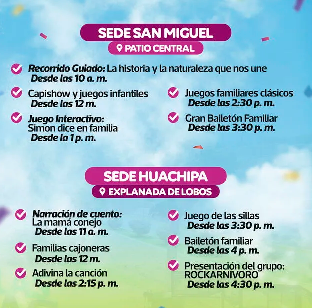 Actividades en las dos sedes del Parque de las Leyendas para este 14 de septiembre.