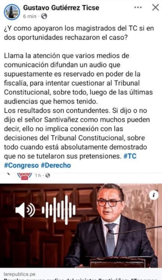 Magistrado del TC se pronuncia sobre audios atribuidos a Santivez
