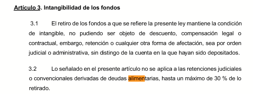 Artculo 3. Intangibilidad de los fondos.