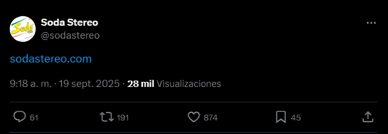 Publicacin de 'X' de Soda Stereo