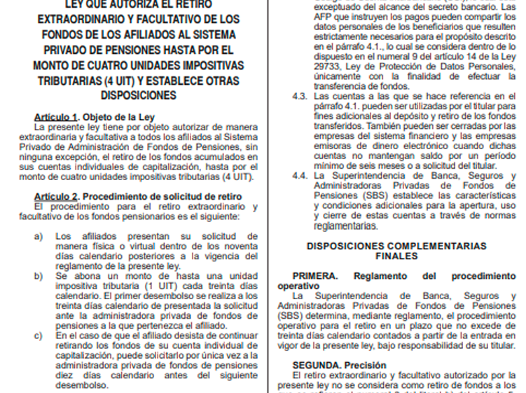 Procedimiento para retirar los S/ 21,400 de tu AFP.