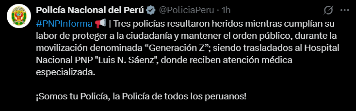 PNP informa de efectivos heridos