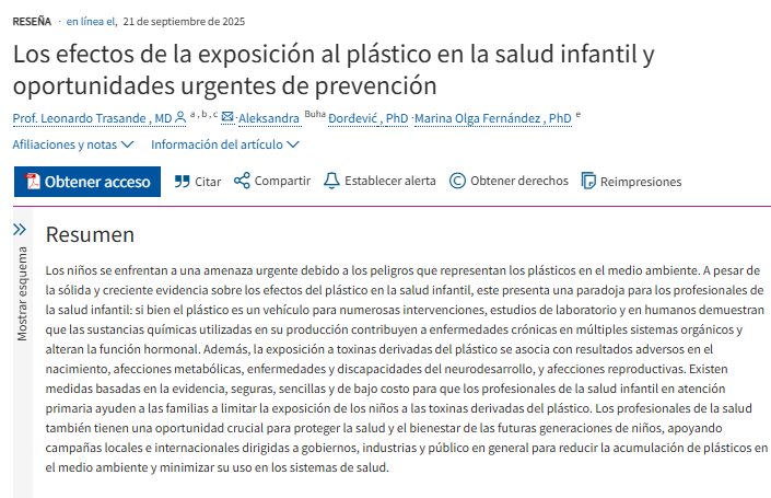 Resumen del trabajo publicado en la revista The Lancet, Child & Adolescent Health.