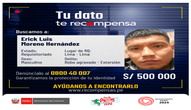 Recompensan ofrecida por 'El Monstruo'.