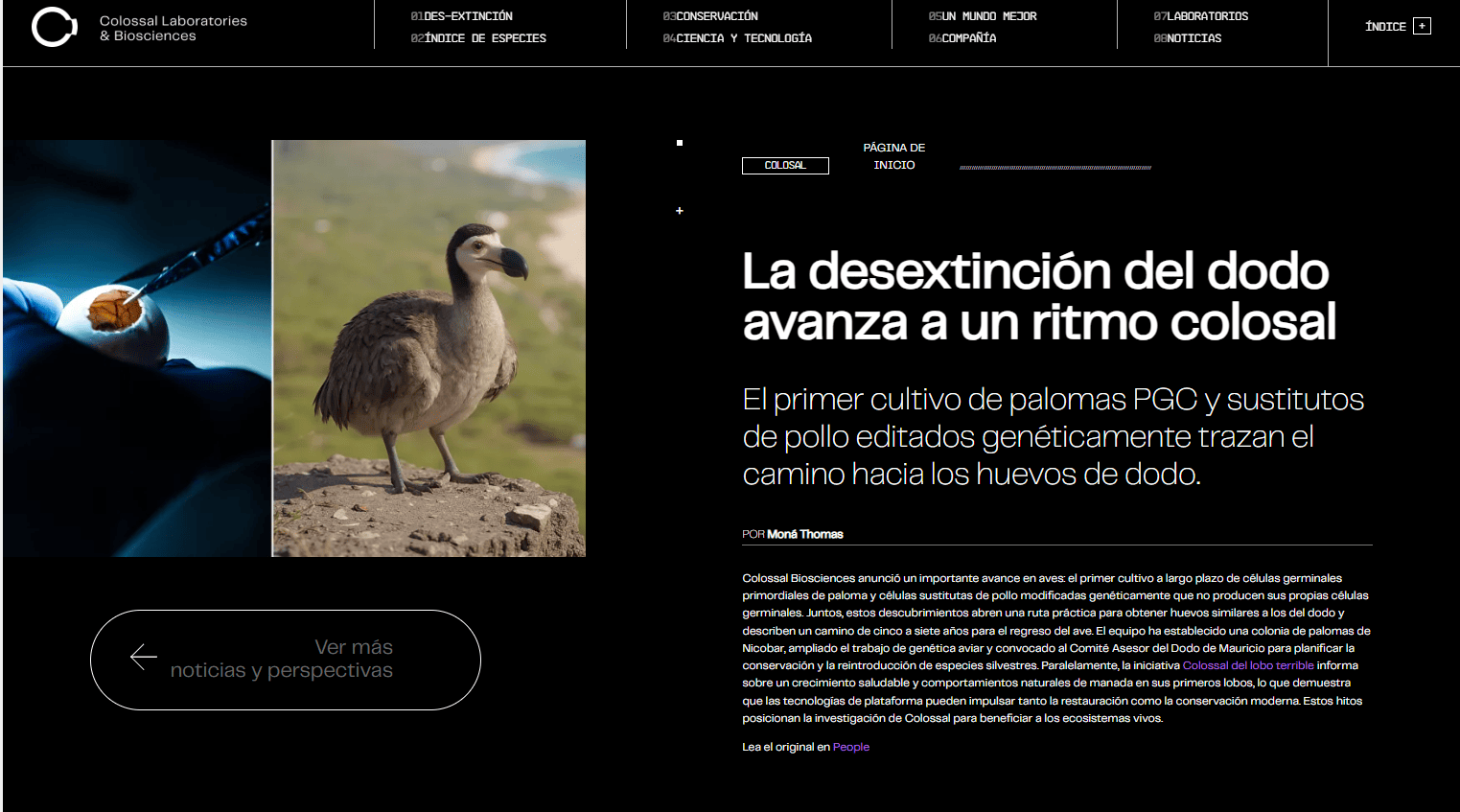 Publicacin de Colossal Biosciences sobre el dodo