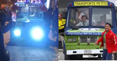 Niños son virales tras desfilar en una antorcha que emulaba al famoso bus 'Petit