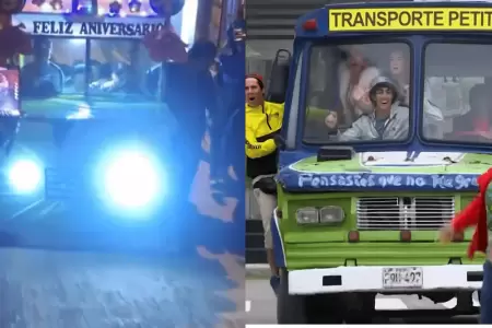 Nios son virales tras desfilar en una antorcha que emulaba al famoso bus 'Petit