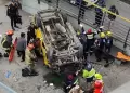 Cercado de Lima: Minivn cae del puente Ricardo Palma y deja ocho personas heridas