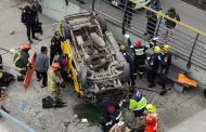 Cercado de Lima: Minivn cae del puente Ricardo Palma y deja ocho personas heridas