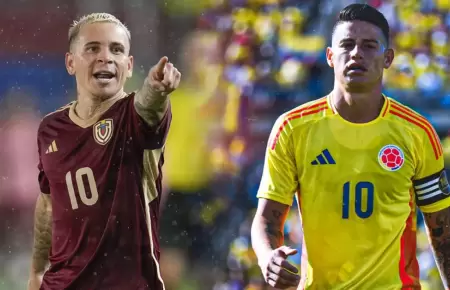 Venezuela vs Colombia por la ltima fecha de las eliminatorias 2026.