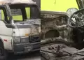 Cercado de Lima: Criminales incendian combi como amenaza de extorsin contra conductor