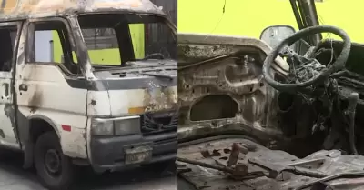 Cercado de Lima: Delincuentes incendian combi por cupos