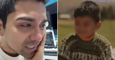 Christian Yaipn llora al ver actuar a su hijo