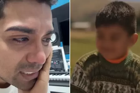 Christian Yaipn llora al ver actuar a su hijo