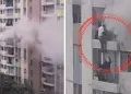 Incendio en condominio de El Agustino: Impactante VIDEO muestra cmo residentes escaparon por las paredes