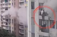 Incendio en condominio de El Agustino: Impactante VIDEO muestra cmo residentes escaparon por las paredes