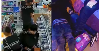 Adolescentes roban en manada a farmacia