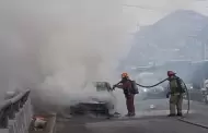 Independencia: Vehculo se incendi en plena va pblica generando caos y trfico