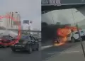 Vas del Metropolitano quedan paralizadas por incendio de vehculo en Surquillo