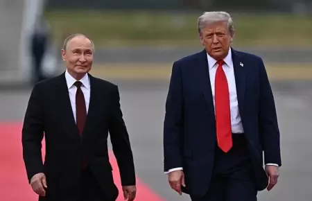 Trump y Putin en su ltima reunin en Alaska.
