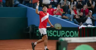 Gonzalo Bueno le dio la ventaja a Perú ante Portugal por la Copa Davis.
