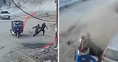 Auto impacta contra mototaxi y los pasajeros se salvan de milagro