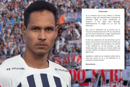 Renzo Garcs rompi su silencio y neg haber insultado a rbitro en clsico