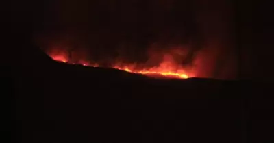Incendio forestal en faldas del volcán Misti